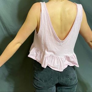 Wild Fable - Pink Peplum V-Neck Tank Top (L)